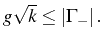 $\displaystyle g\sqrt{k}\le\vert\Gamma_-\vert\,.$