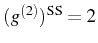 $ (g^{(2)})^{\mathrm{SS}}=2$