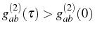 $ g_{ab}^{(2)}(\tau)>g_{ab}^{(2)}(0)$